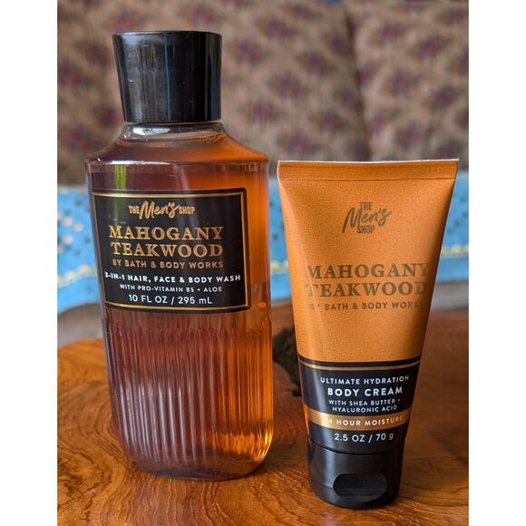 Bath & Body Works Mahogany Teakwood Body Cream And 3-in-1 Body Wash - Picture 1 of 4